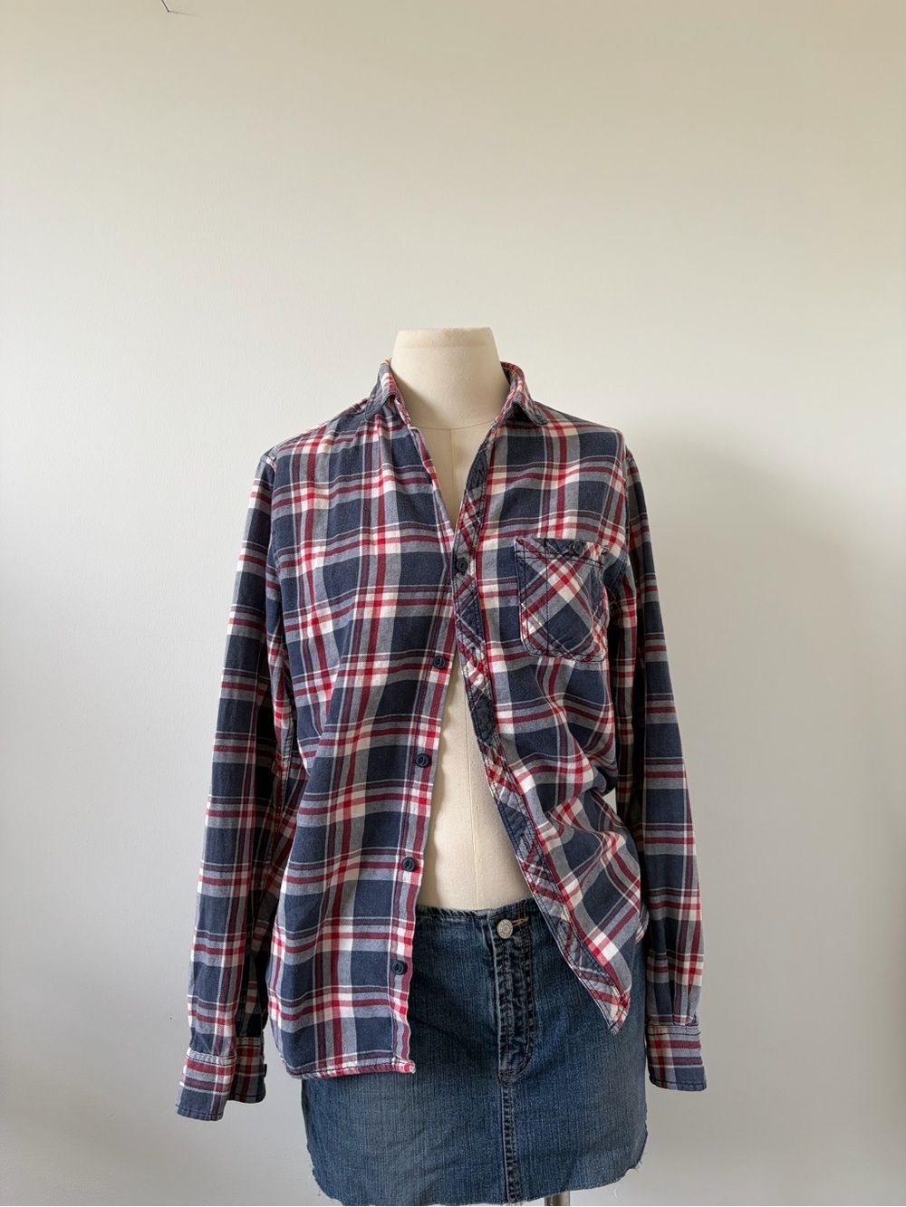 Unlisted Navy and Red Plaid Button-Down Shirt